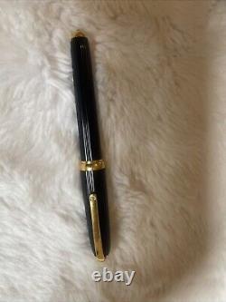 CARTIER Black Composite with Gold Plated Trim And 18k Ballpoint pen