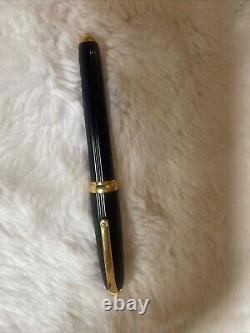 CARTIER Black Composite with Gold Plated Trim And 18k Ballpoint pen