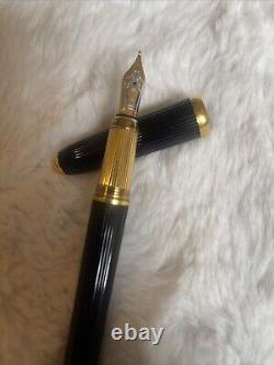 CARTIER Black Composite with Gold Plated Trim And 18k Ballpoint pen