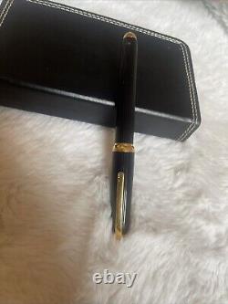 CARTIER Black Composite with Gold Plated Trim And 18k Ballpoint pen