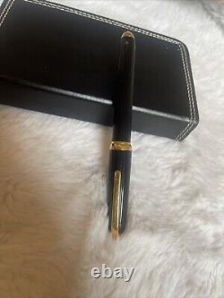 CARTIER Black Composite with Gold Plated Trim And 18k Ballpoint pen