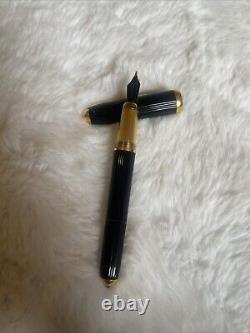 CARTIER Black Composite with Gold Plated Trim And 18k Ballpoint pen