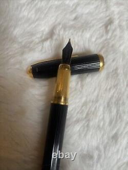 CARTIER Black Composite with Gold Plated Trim And 18k Ballpoint pen