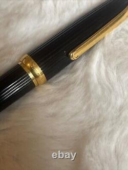 CARTIER Black Composite with Gold Plated Trim And 18k Ballpoint pen