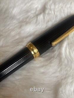 CARTIER Black Composite with Gold Plated Trim And 18k Ballpoint pen