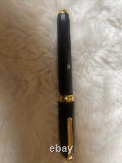 CARTIER Black Composite with Gold Plated Trim And 18k Ballpoint pen