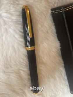 CARTIER Black Composite with Gold Plated Trim And 18k Ballpoint pen