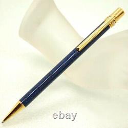 CARTIER Blue Lacquer Ballpoint pen Marble pattern Gold Twist pen with Box