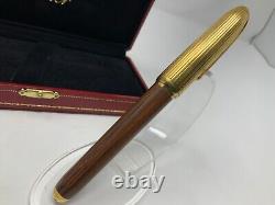 CARTIER DOUE EBONITE BRUN CLAIR Gold Plated Rollerball pen