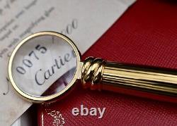 CARTIER Gold Plated Ballpoint Pen (BP) with Magnifying Glass Limited Edition 100