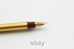 CARTIER Gold Plated FOUNTAIN PEN with 14ct Gold Nib Writing. Plus box