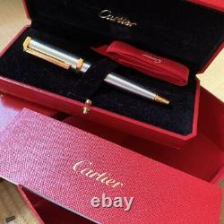 CARTIER Santos Ballpoint pen Gold x Silver UNUSED with Box
