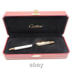 CARTIER Santos Ballpoint pen SM Silver x Gold Twist with Box