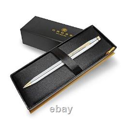 CROSS Century II Medalist Chrome Ballpoint w 23CT Gold-Plated Appts + ENGRAVING