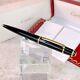 Cartier Ballpoint Pen Diabolo Black Resin 18k Gold Finish Withcase&papers