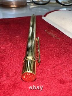 Cartier Ballpoint Pen Gold Plated 24K Collection