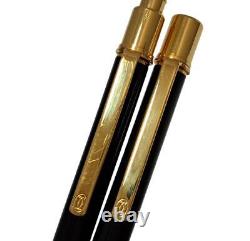 Cartier Ballpoint Pen Mechanical Pencil Case Set Must Black Gold Cartier