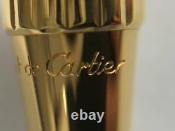 Cartier Ballpoint Pen Trinity 18K Gold Plated Finish Godron With Case Vintage