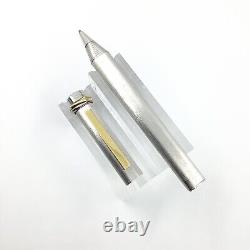 Cartier Ballpoint Pen Vendome Trinity Brushed Silver Gold Clip