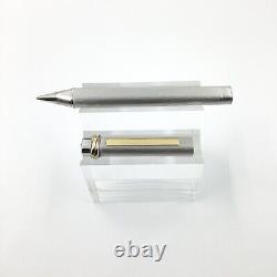 Cartier Ballpoint Pen Vendome Trinity Brushed Silver Gold Clip