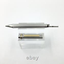 Cartier Ballpoint Pen Vendome Trinity Brushed Silver Gold Clip