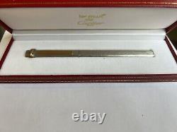 Cartier Ballpoint Pen Vendome Trinity Brushed Silver Gold Clip