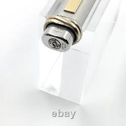 Cartier Ballpoint Pen Vendome Trinity Brushed Silver Gold Clip