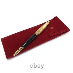 Cartier Ballpoint pen Panther Trinity Black Gold Ink Blue Twist type Size 130mm