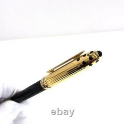 Cartier Ballpoint pen Panther Trinity Black Gold Ink Blue Twist type Size 130mm