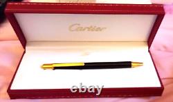 Cartier Beautiful Must De Ballpoint Pen Blk/gold New X Diplay Model Now 50% Off