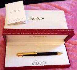 Cartier Beautiful Must De Ballpoint Pen Blk/gold New X Diplay Model Now 50% Off