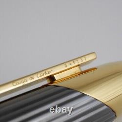 Cartier Cougar Gunmetal Gray and Gold Plated Ballpoint Pen FREE SHIPPING