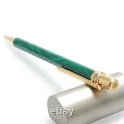 Cartier Green Marble x Gold GP Twisted Ballpoint Pen F Size 135mm black Ink