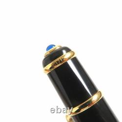 Cartier Mini Diabolo De Blue Jum Stone Twist Ballpoint Pen Black Gold with Box