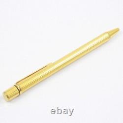 Cartier Must 2 Ballpoint Pen Gold black ink with case unisex men women 129mm