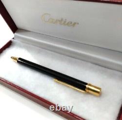 Cartier Must De Black Ballpoint Pen with Case