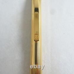 Cartier Must De Logo Engraved Twist Ballpoint Pen Gold Made In France