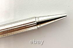 Cartier Must de Ballpoint Pen, Brushed Silver & Gold Trim, Mint Condition