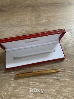 Cartier Must de Cartier II Ballpoint Pen Gold Plated 24K Collection