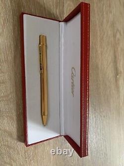 Cartier Must de Cartier II Ballpoint Pen Gold Plated 24K Collection