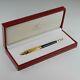Cartier Panthere Black Lacquer And Gold Plated Ballpoint Pen With Box