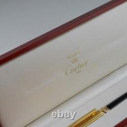 Cartier Panthere Black Lacquer and Gold Plated Ballpoint Pen with Box