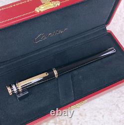 Cartier Rollerball Pen Trinity Black Resin 18K Gold Finish with Case