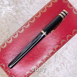 Cartier Rollerball Pen Trinity Black Resin 18K Gold Finish with Case