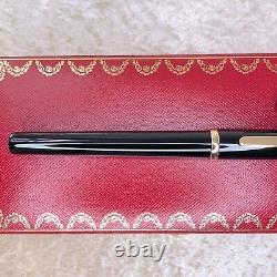 Cartier Rollerball Pen Trinity Black Resin 18K Gold Finish with Case