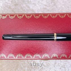 Cartier Rollerball Pen Trinity Black Resin 18K Gold Finish with Case