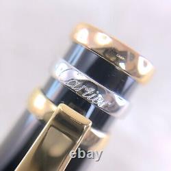 Cartier Rollerball Pen Trinity Black Resin 18K Gold Finish with Case