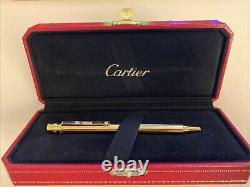 Cartier Santos Nestle Ballpoint Pen & Leather Case Gold Plated Cased