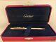 Cartier Santos Nestle Ballpoint Pen & Leather Case Gold Plated Cased