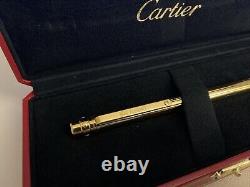 Cartier Santos Nestle Ballpoint Pen & Leather Case Gold Plated Cased